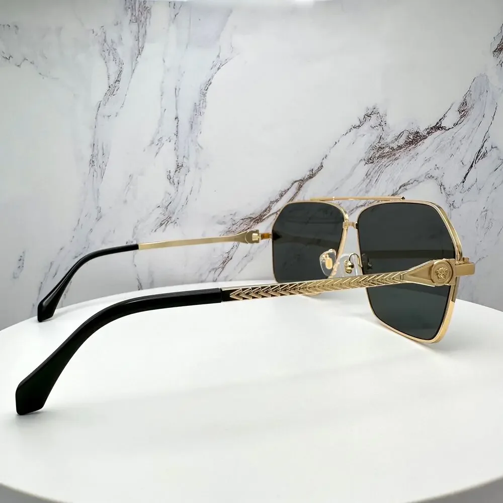 NEW VERSACE Gold Metal Sunglasses